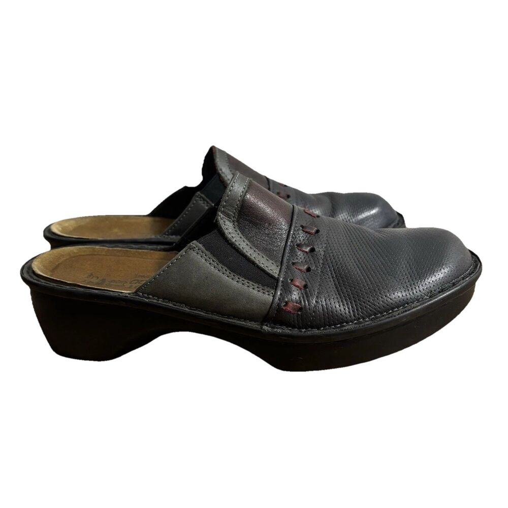 Naot Clogs Comfort Slip On Mules Womens 41 US 10 Black Leather Shoes Boho Artsy